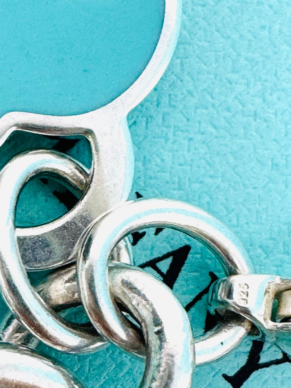 Authentic Tiffany & Co. Enamel Blue Return To Heart Tag Charm Bracelet - Picture 2 of 9